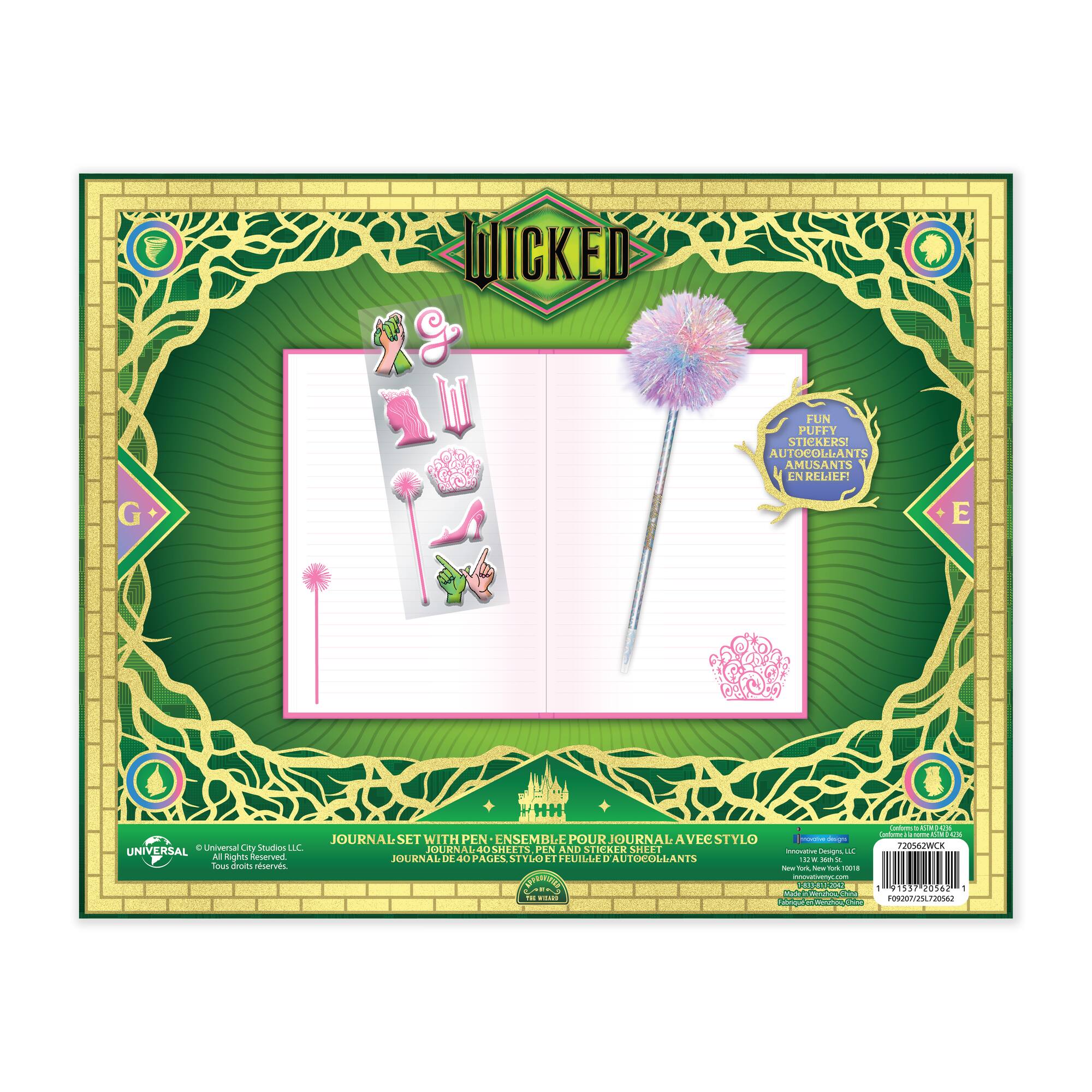 Wicked Glinda Journal Set & Care Bears™ Plush Gift Bundle